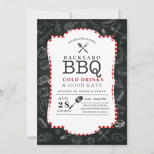 Invitation barbecue jardin BBQ (Devant)