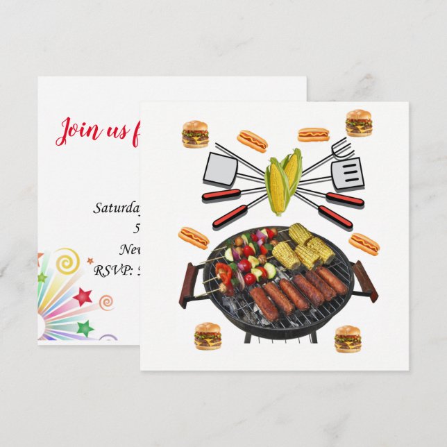Invitation Barbecue Party Invitation (Front/Back)