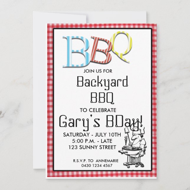 Invitation Barbecue personnalisé (Devant)