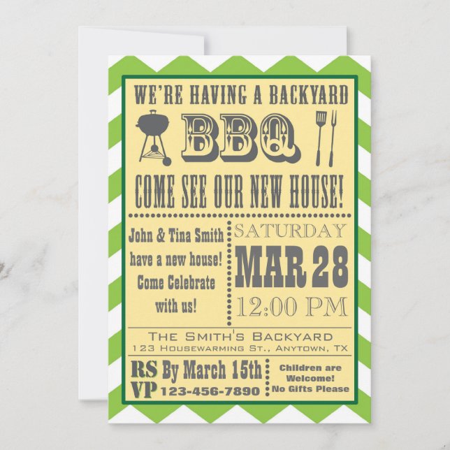 Invitation barbecue pour le chauffage domestique (Devant)