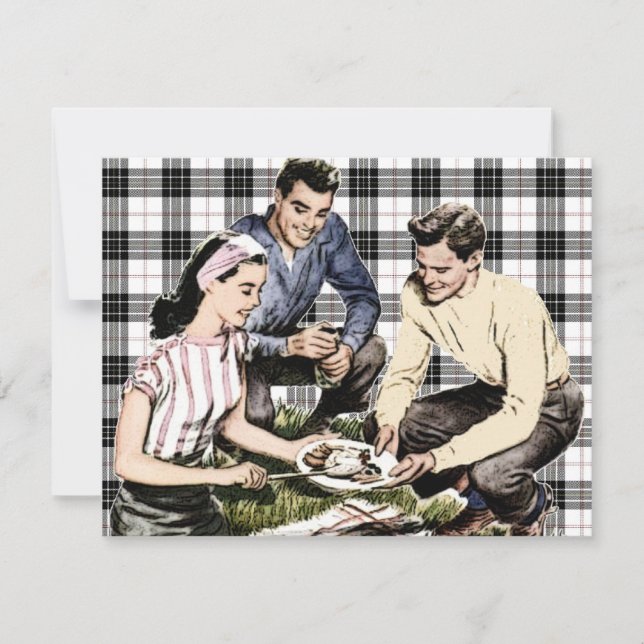 Invitation Barbecue rétro des années 1940 (Devant)