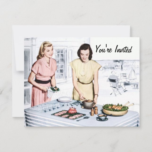 Invitation Barbecue rétro des années 1940 (Devant)