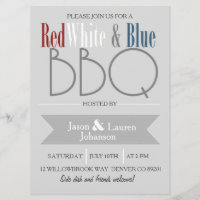 Barbecue rouge moderne blanc et bleu | 4 JUILLET