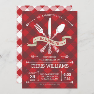 Invitation barbecue sur En vichy