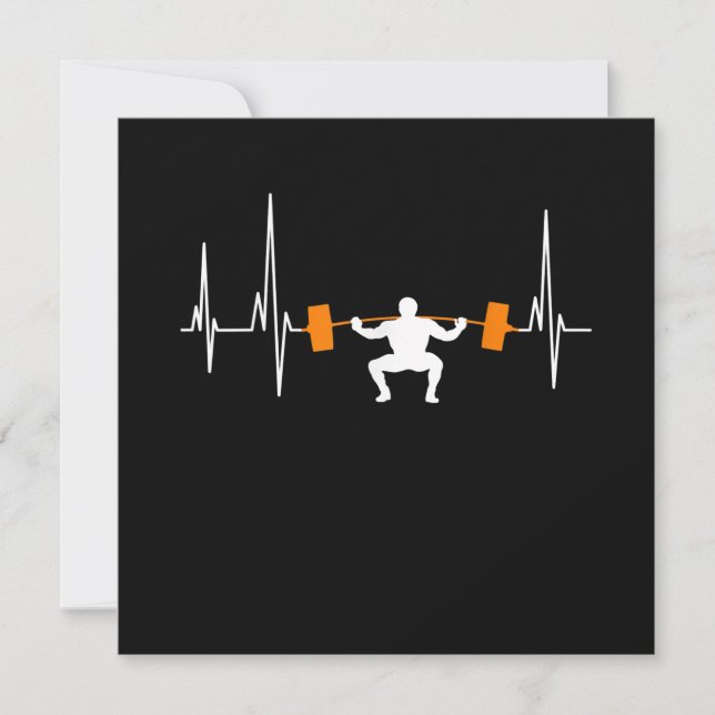 Invitation Barbell Weighting Heartbeat Cool de construction d (Devant)