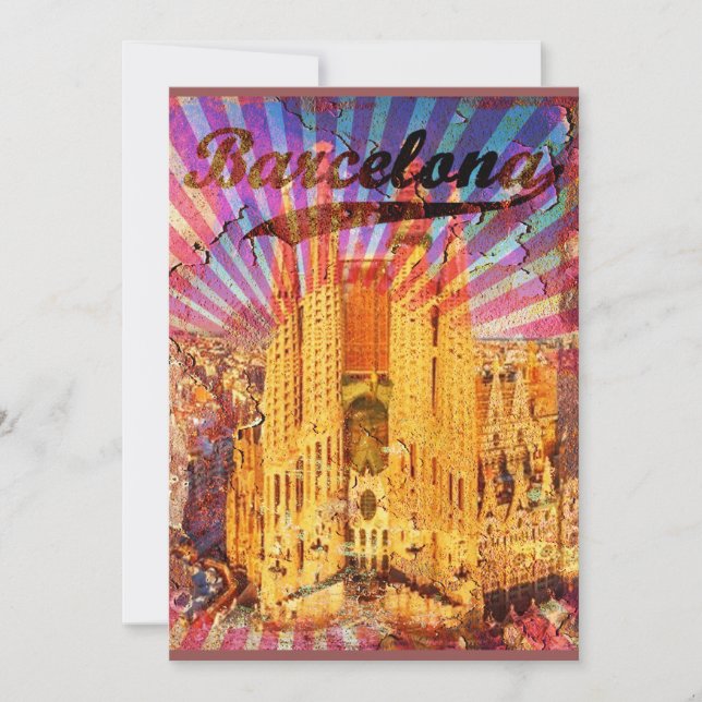 Invitation Barcelone, Spain, Vintage affiche (Devant)