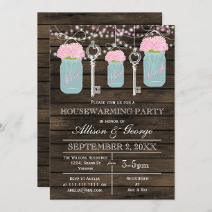 Invitation Barne bois mâcher clés clés rustique domestique ré