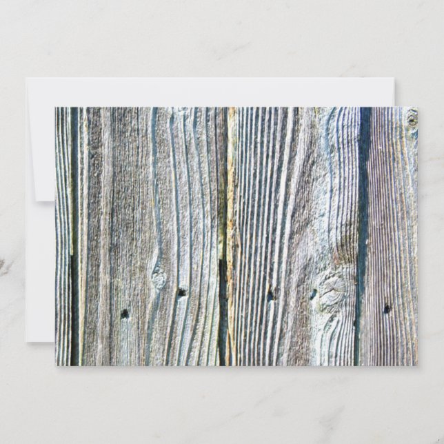 Invitation Barnwood bois grain écorce rustique (Devant)