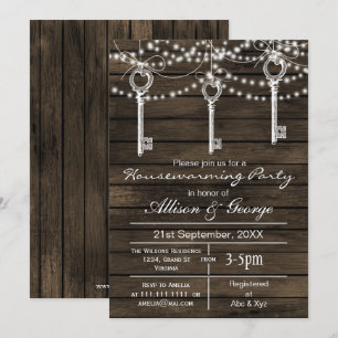 Invitation Barnwood touches vintages rustique ménage invitati