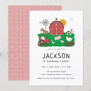 Invitation Barnyard Farm Thème Anniversaire