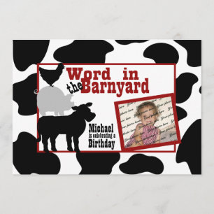 Invitation Barnyard fête d'anniversaire avec photo