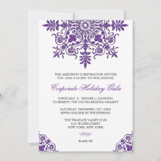 Invitation Baroque Amethyst Parties scintillant Look Fête de