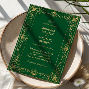 Invitation Baroque Émeraude Luxe Celtique