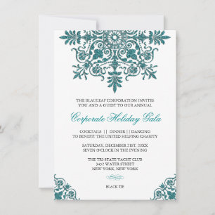 Invitation Baroque Turquoise Parties scintillant Look Fête de