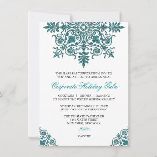 Invitation Baroque Turquoise Parties scintillant Look Fête de