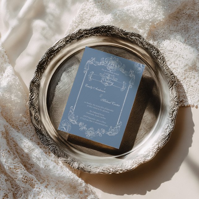 Invitation Baroque Vintage Damask Wedding (Créateur téléchargé)