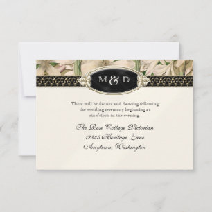 Invitation Baroque Vintage Lily Formelle Élégant Mariage RSVP