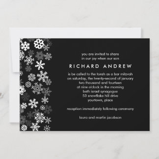 Invitation Barre de bord de neige Mitzvah