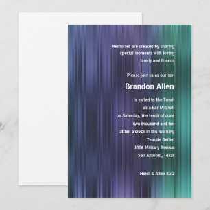 Invitation Barre Mitzvah Purple Vert Bleu Grandes