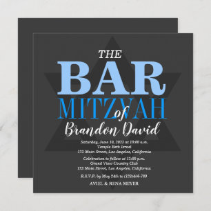 Invitation Barre moderne Mitzvah Annonces personna