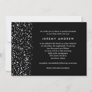 Invitation Barre ou Bat mitzvah de bord neigeux