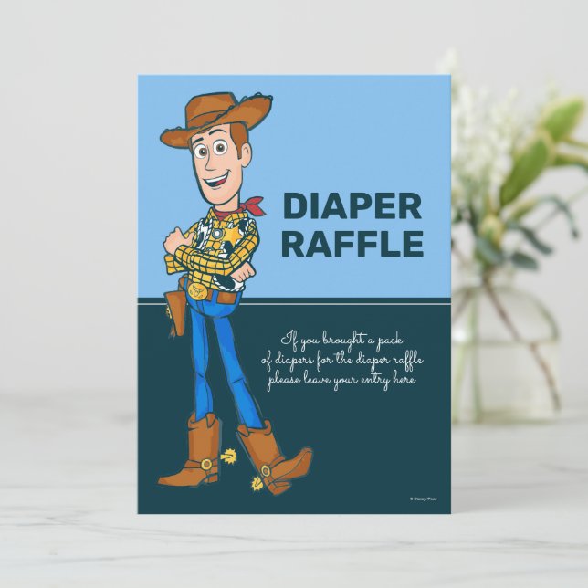 Invitation Barreau de Baby shower de buzz et de bois (Debout devant)