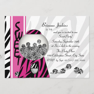 Invitation Barres Bubblegum/ Rose