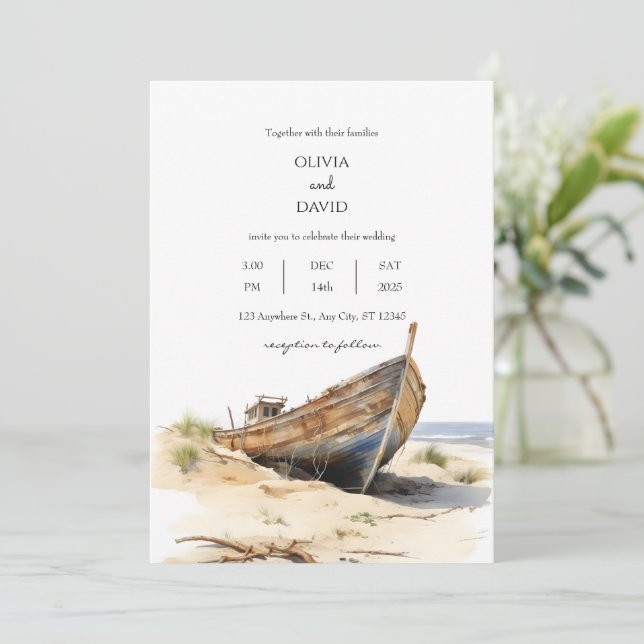 Invitation Barrière de mer Rustique nautique Shoreline Beach  (Debout devant)
