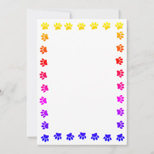 Invitation Base D'Empreintes de pattes De Chiens Colorés Pour