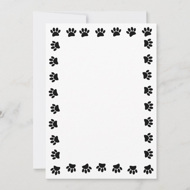 Invitation Base des Empreintes de pattes de chiens noirs pour (Devant)