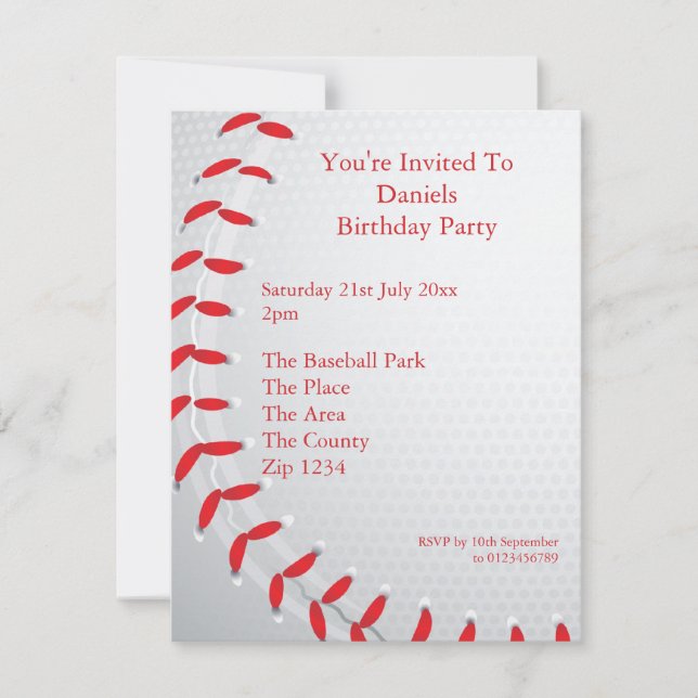 Invitation Baseball (Devant)