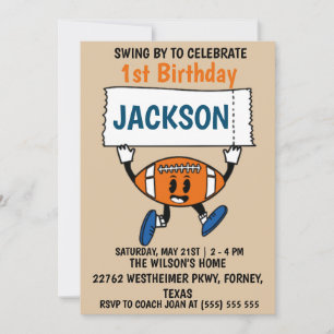 Invitation Baseball 1er anniversaire Sports Thème