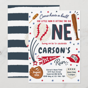 Invitation Baseball 1er Home Run Anniversaire