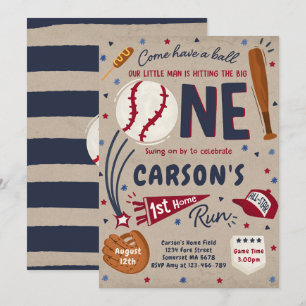 Invitation Baseball 1er Home Run Anniversaire