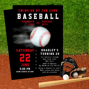 Invitation Baseball 29e Anniversaire Sport Party Jour
