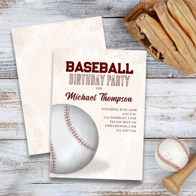 Invitation Baseball Anniversaire Garçon Cute Custom (Baseball custom party invitation.)