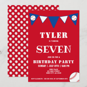 Invitation Baseball Ball Sports Enfants Garçon Anniversaire 