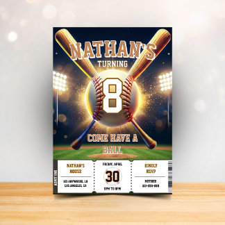 Invitation Baseball Birthday Party Sports Theme for Kids