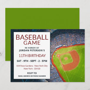 Invitation Baseball Field, Baseball Game Birthday Party