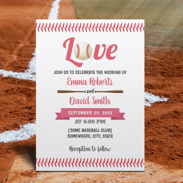Invitation Baseball Love Sports Mariage à thème (Créateur téléchargé)