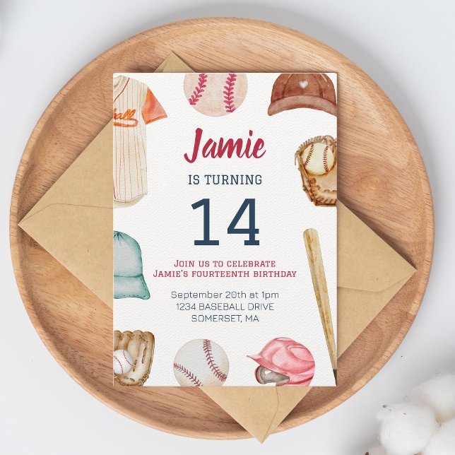 Invitation Baseball N'Importe Quel Âge Garçon Anniversaire (Créateur téléchargé)
