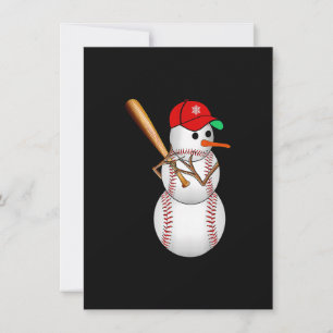 Invitation Baseball Snowman Balls Neige Noël Noël Noël Noël C