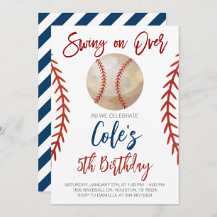 Invitation Baseball Swing sur Anniversaire