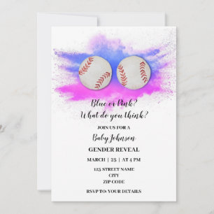 Invitation Baseball thème genre révéler la fête