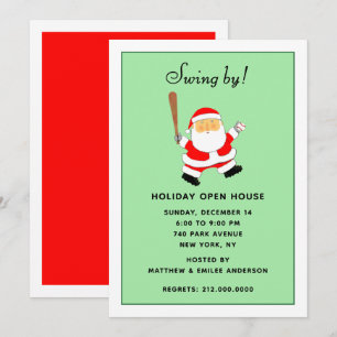 Invitation Baseball Thème Noël Fête