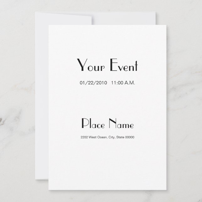 Invitation Basic Paper/ White Colour 5x7 (Front)