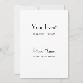 Invitation Basic Paper/ White Colour 5x7