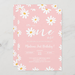 Invitation Basilique florale blanche et rose Anniversaire