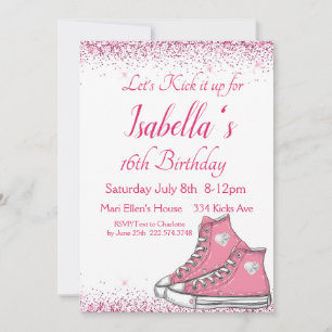Invitation Basket Anniversaire, Parties scintillant douce 16