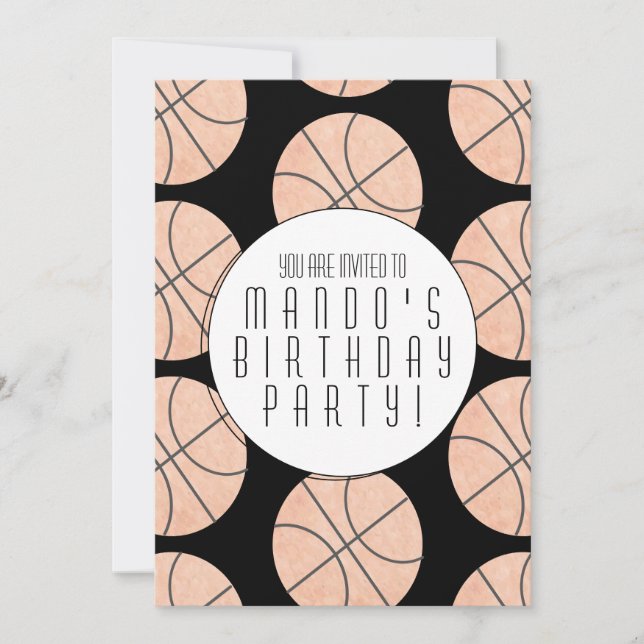 Invitation Basket-ball Thème Sports Anniversaire Fête N'impor (Devant)